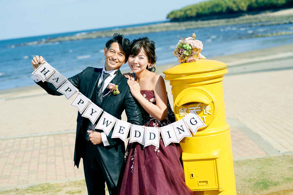 フォトウェディング&前撮り／ドレスロケ・青島の海